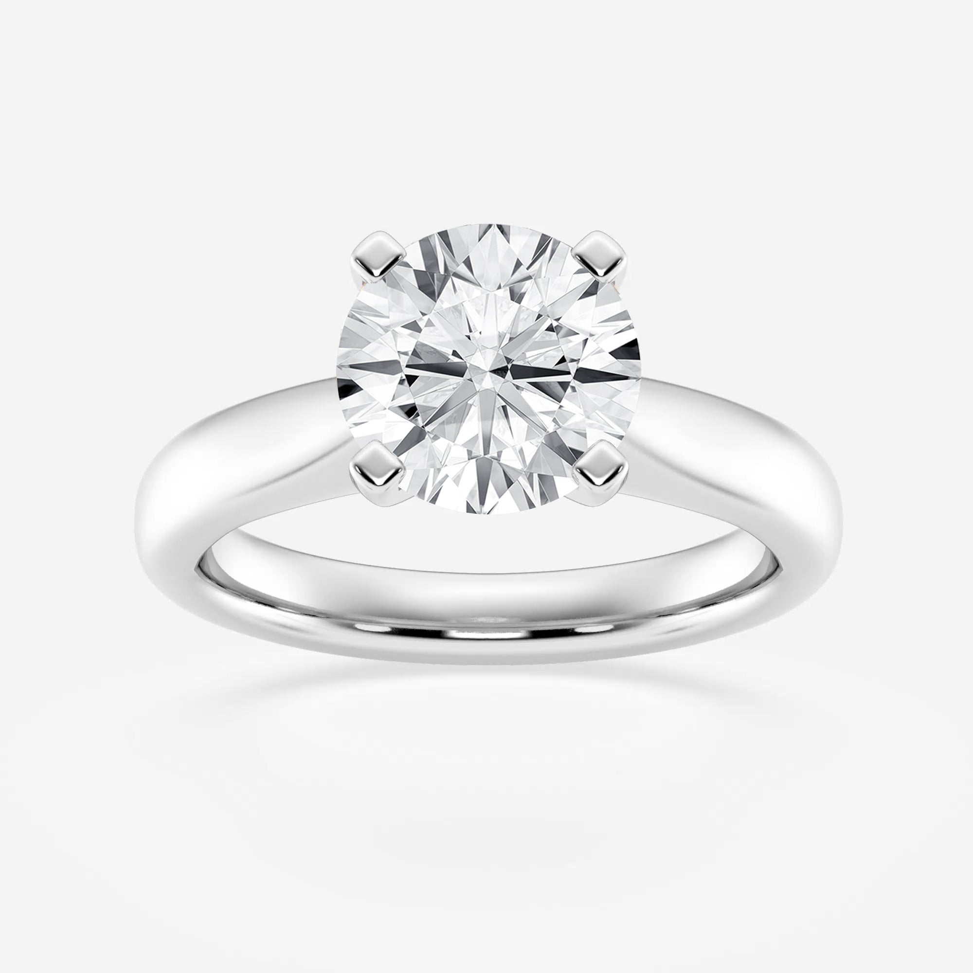 Round Cut Moissanite Cathedral Diamond Engagement Ring For Women