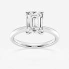 Emerald Cut Diamond Solitaire Moissanite Engagement Ring For Women