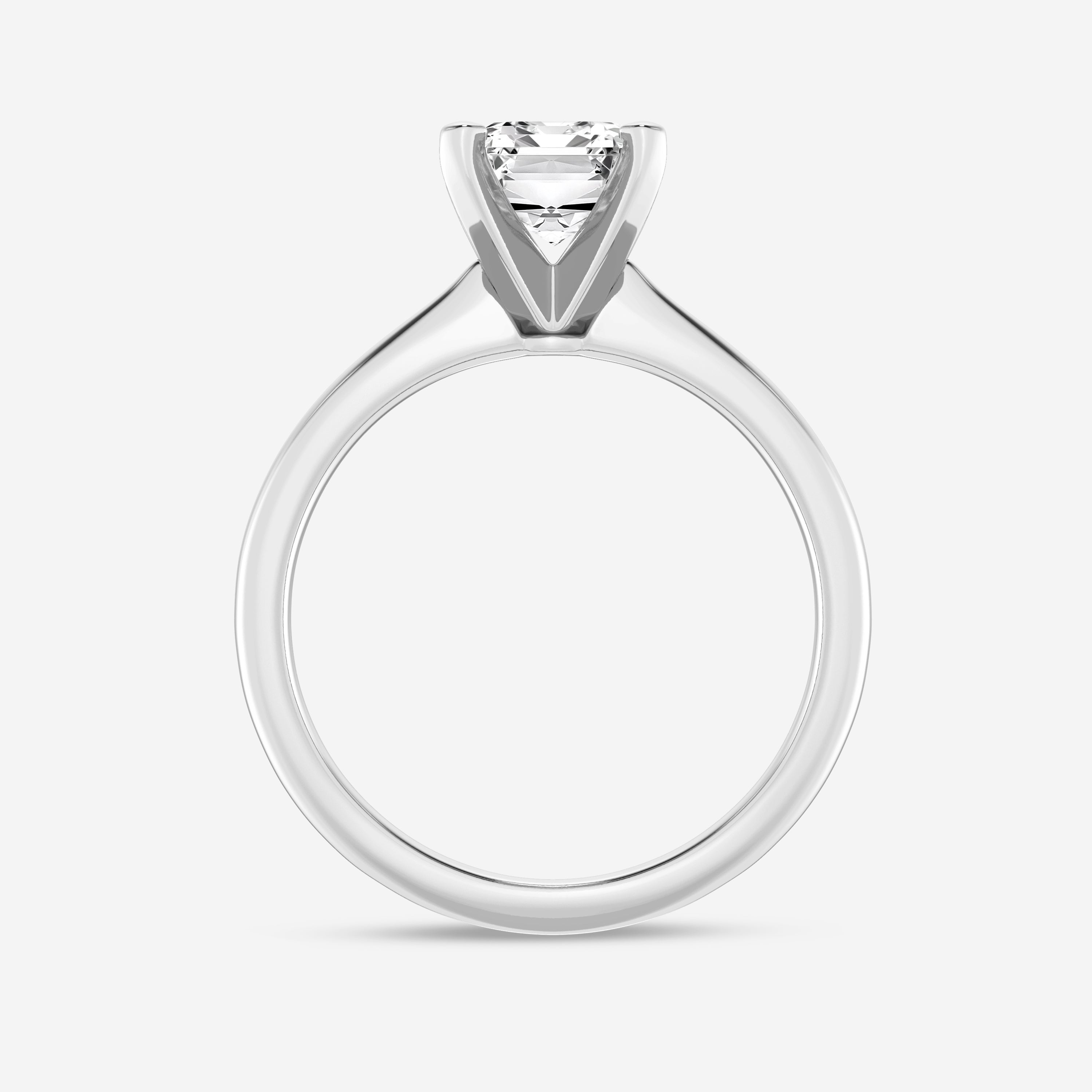 Emerald Cut Diamond Solitaire Moissanite Engagement Ring For Women