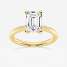 Emerald Cut Diamond Solitaire Moissanite Engagement Ring For Women