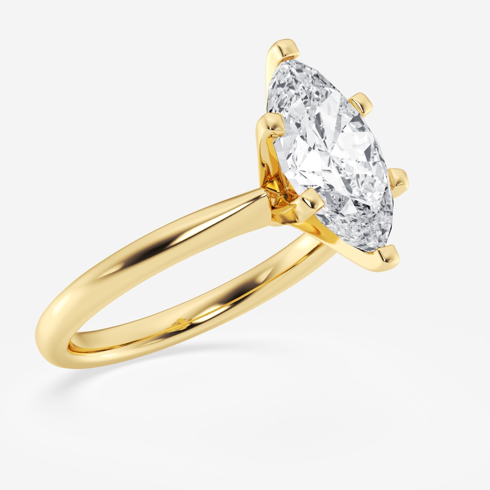 Marquise Cut Moissanite Classic Solitaire Diamond Engagement Ring