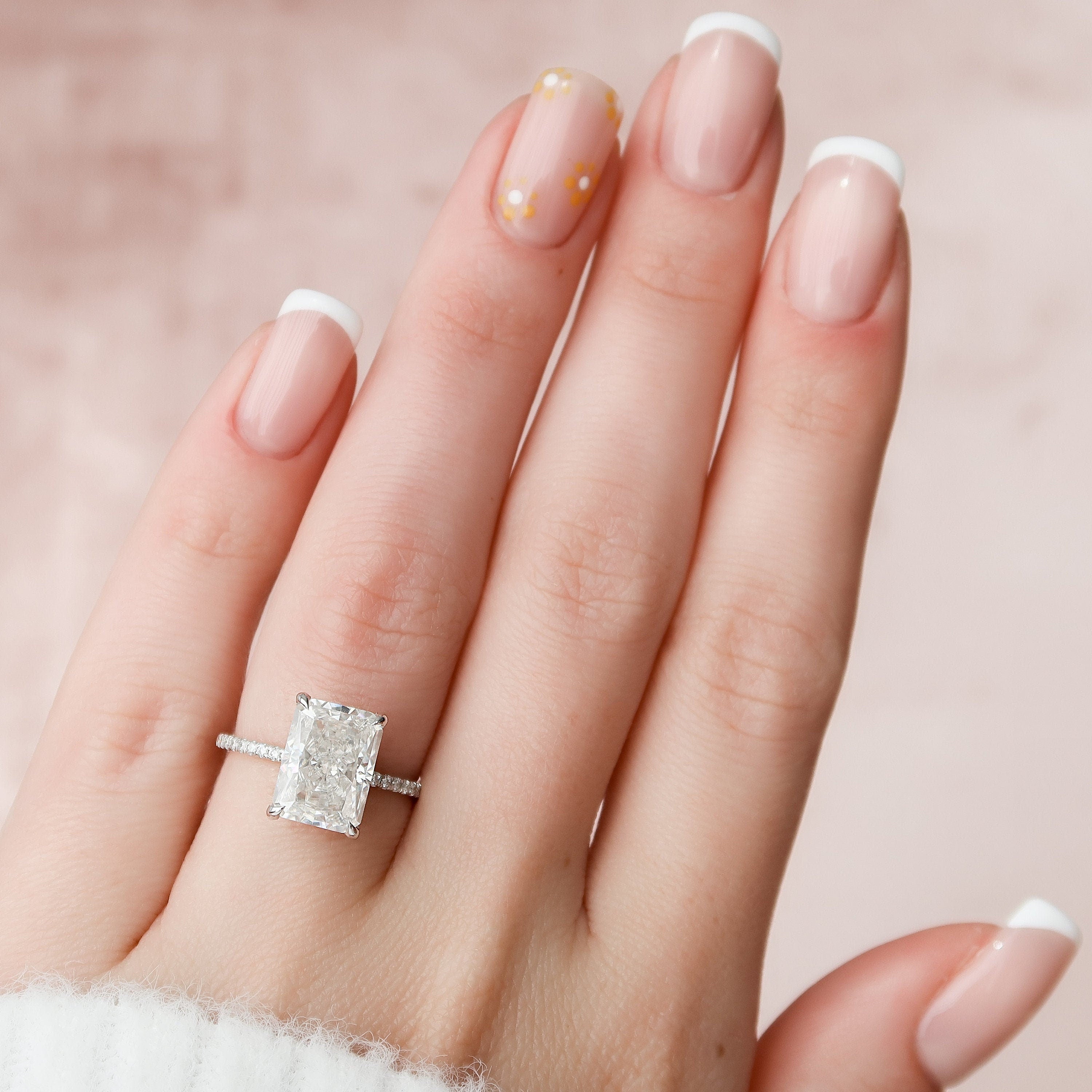 Radiant Moissanite Engagement Ring