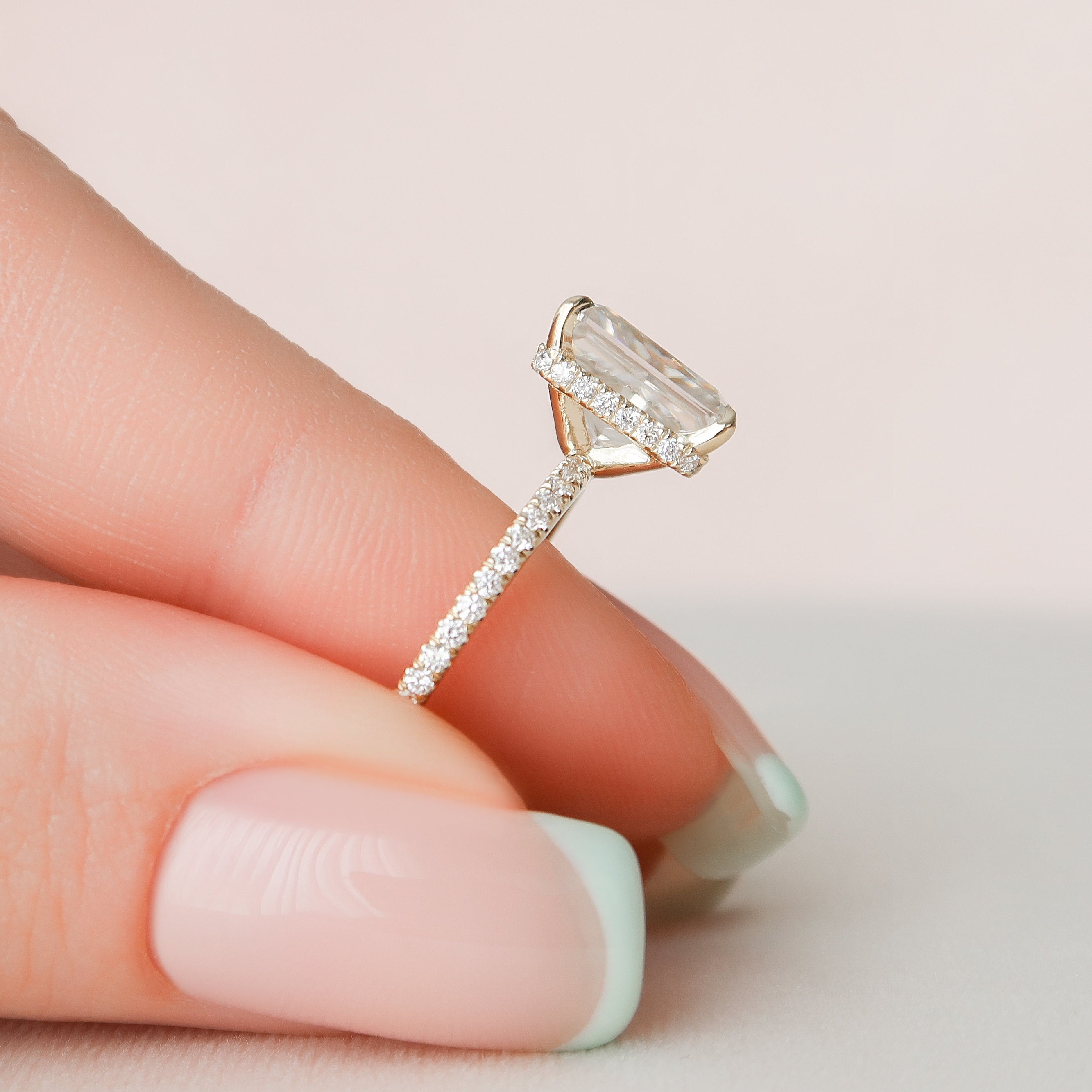 Hidden Halo Engagement Ring