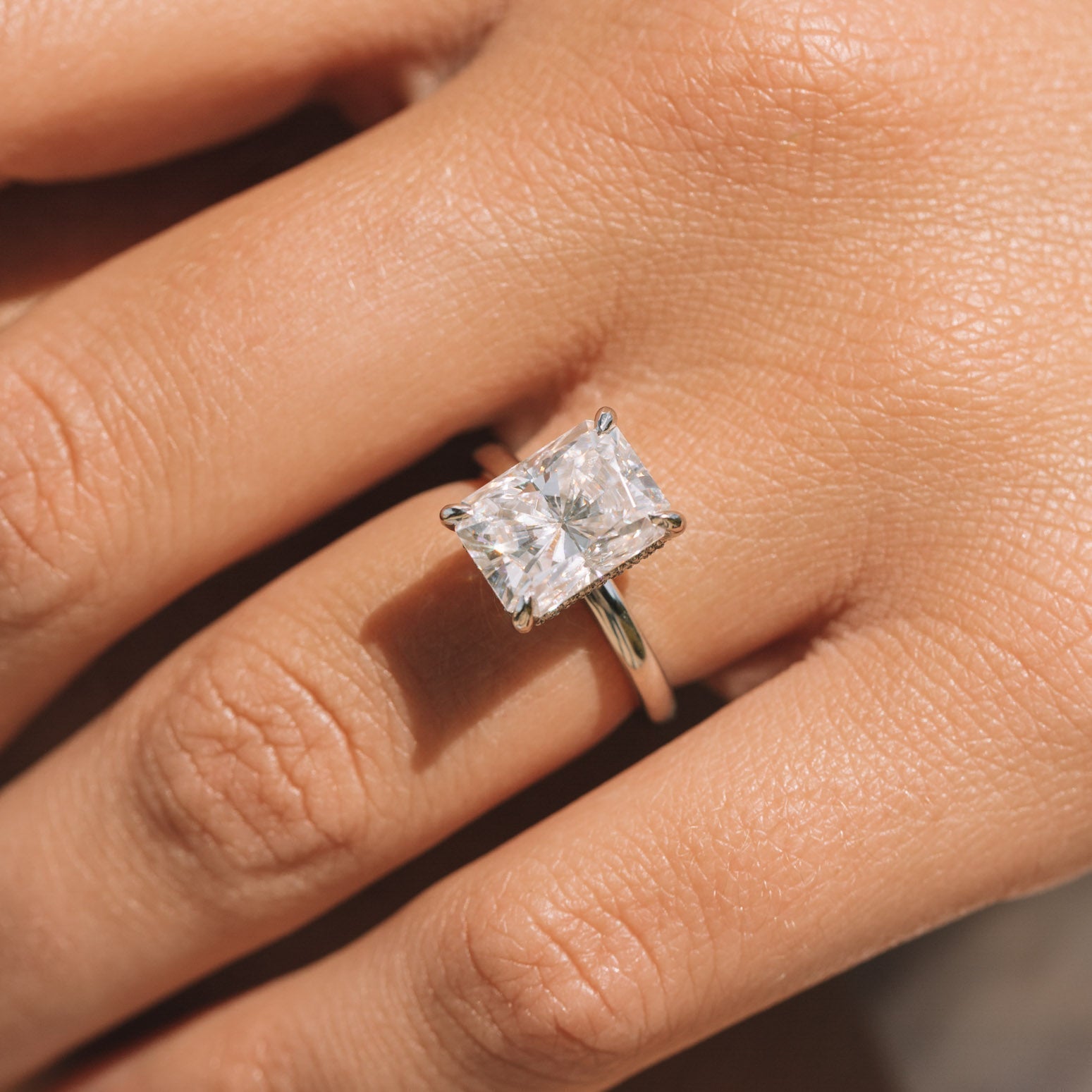 Hidden Halo Diamond Alternative Ring