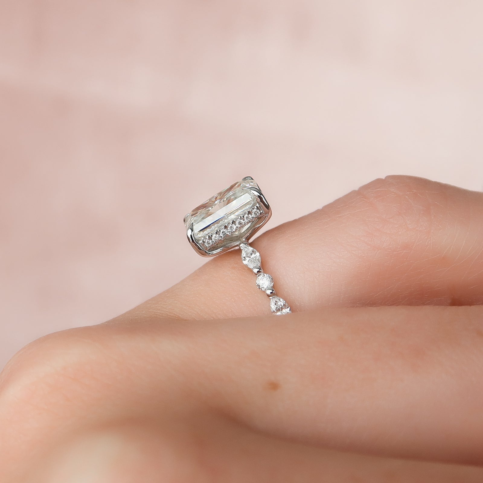 Hidden Halo Moissanite Ring