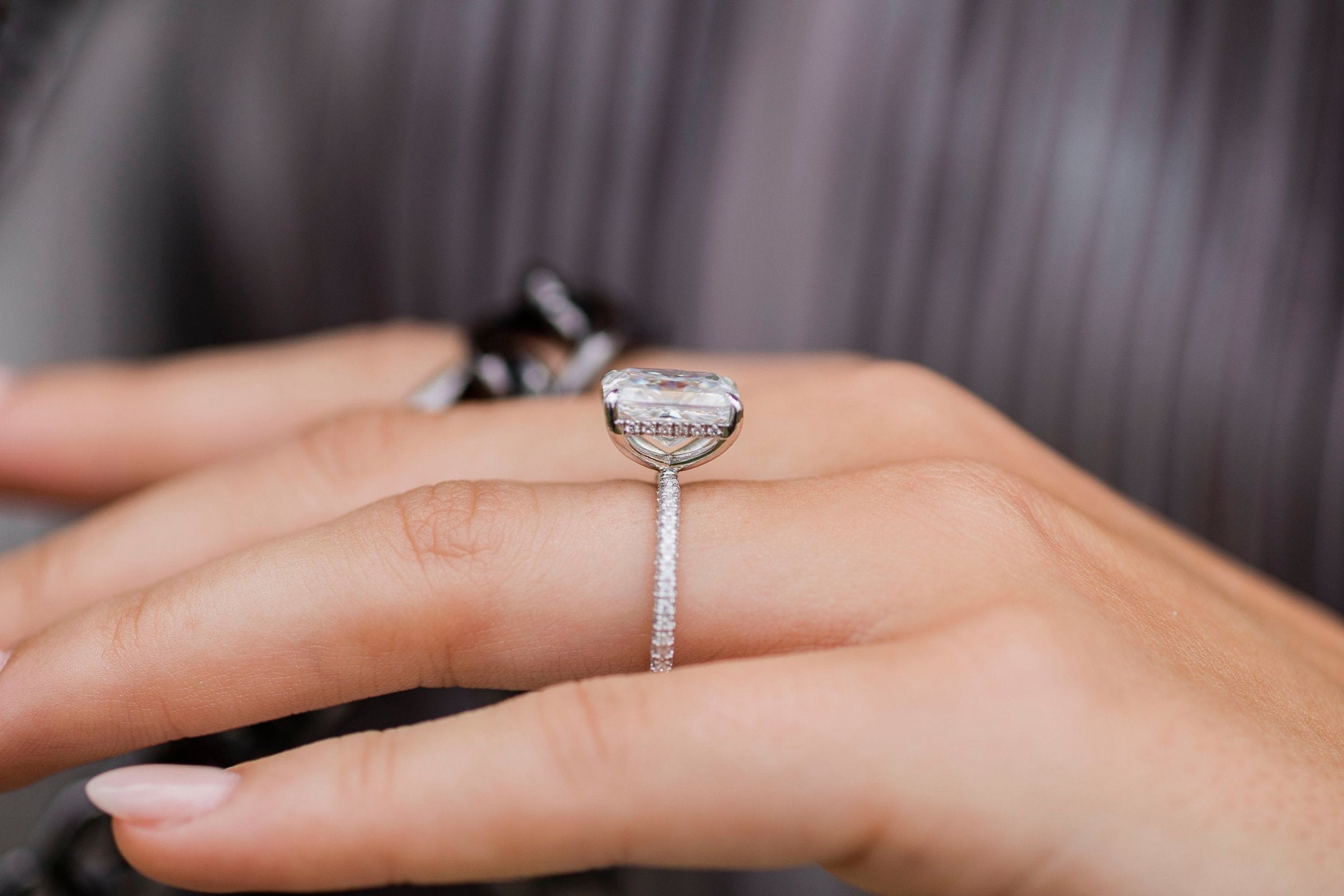 Radiant Moissanite Engagement Ring