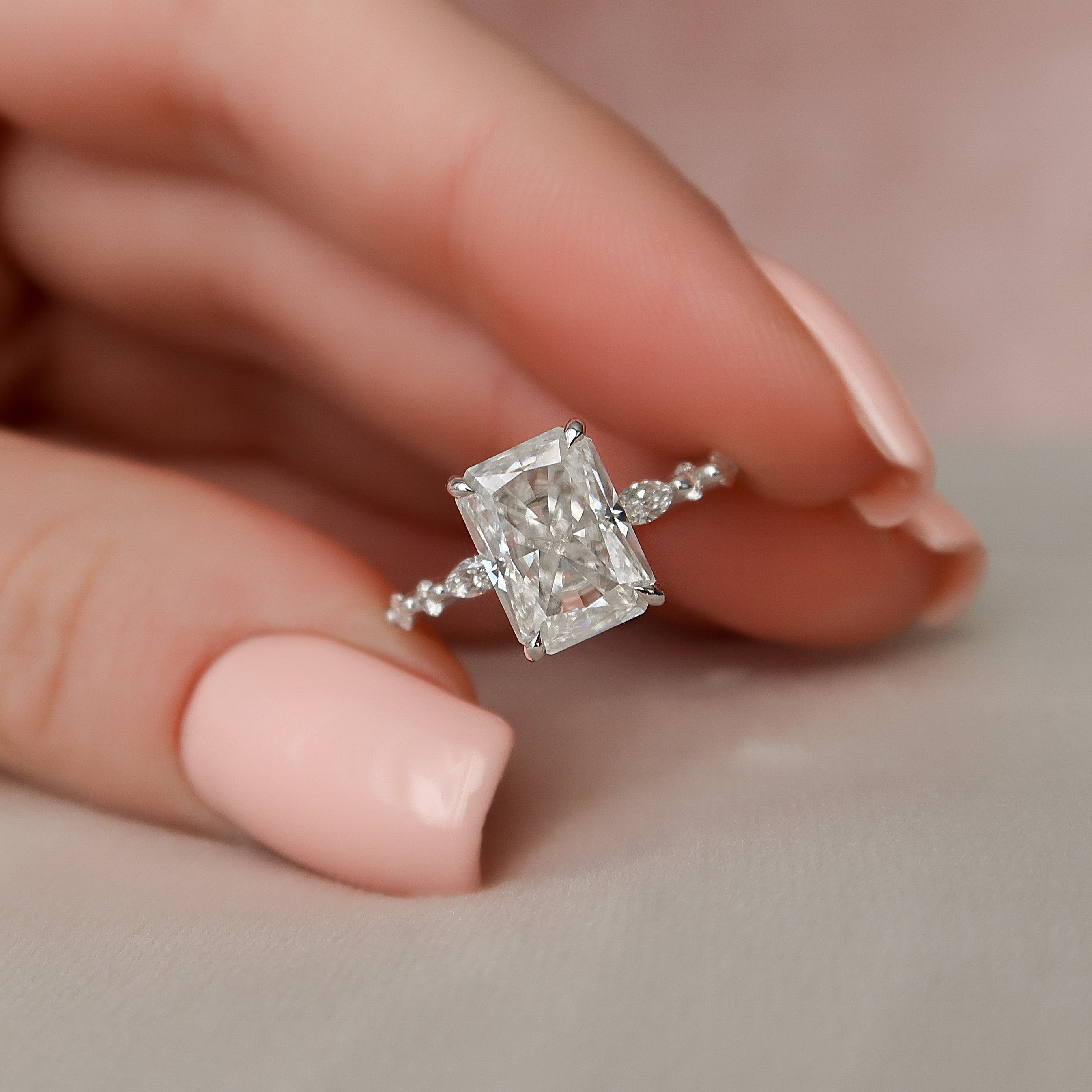 Four Prong Moissanite Ring