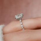 Pave Band Engagement Ring