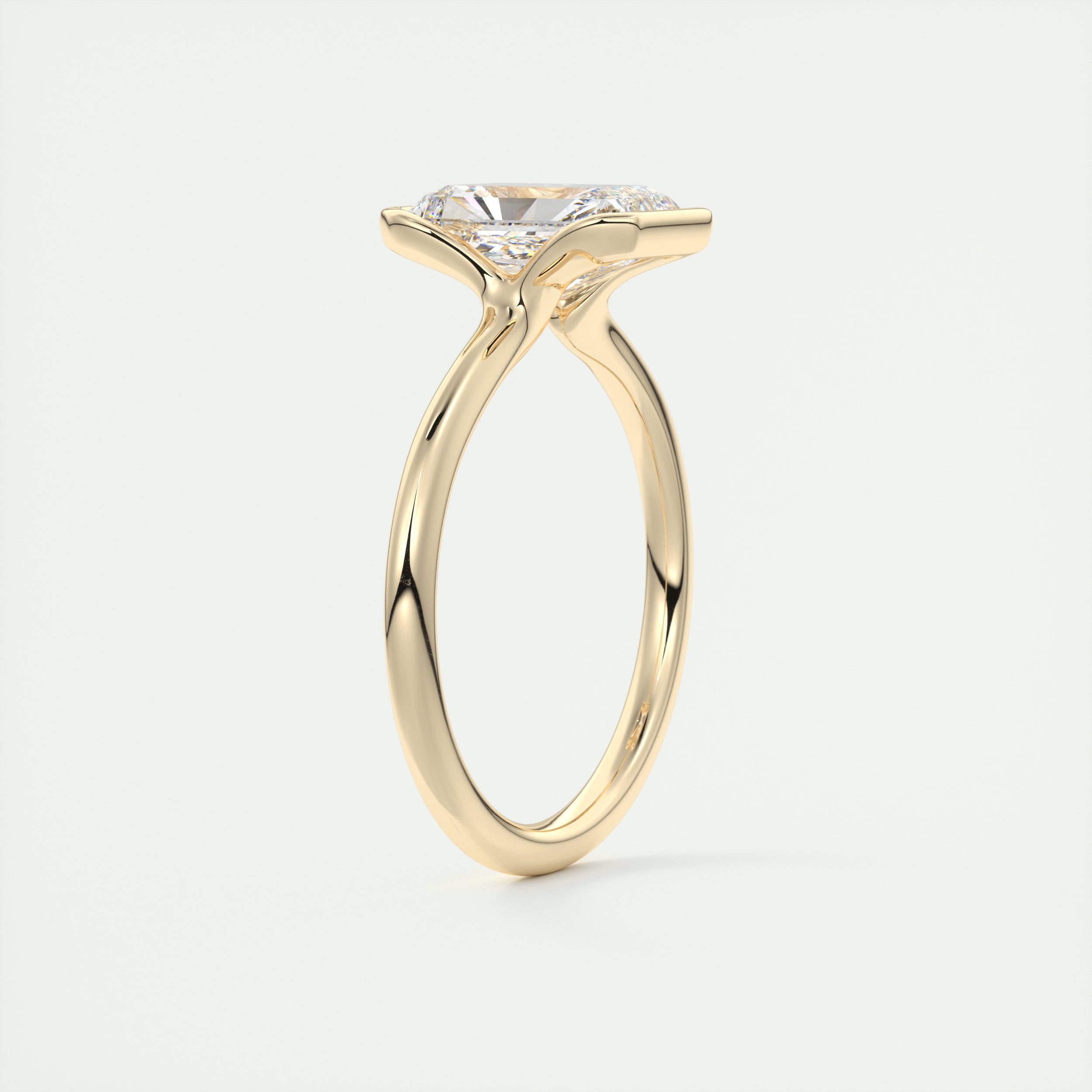 Bezel Set Moissanite Ring