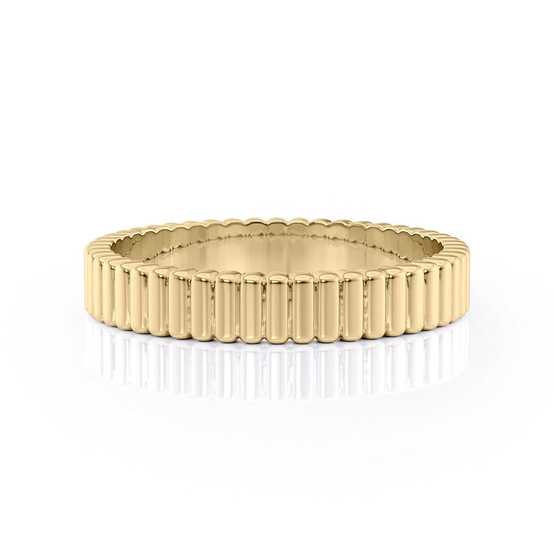 Ribbed Style Wedding Stacking Band