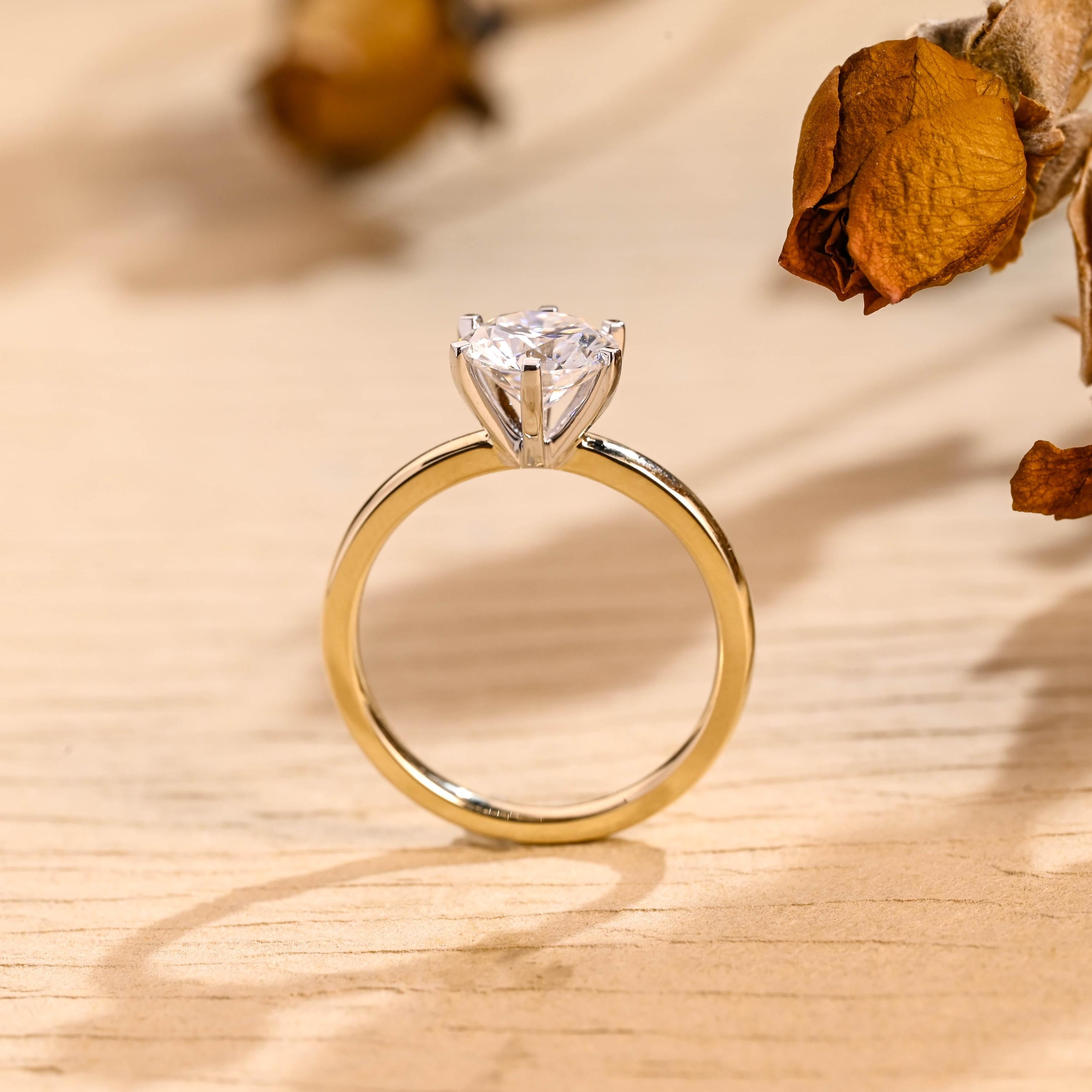 Buy Round Brilliant Diamond Solitaire Moissanite Ring