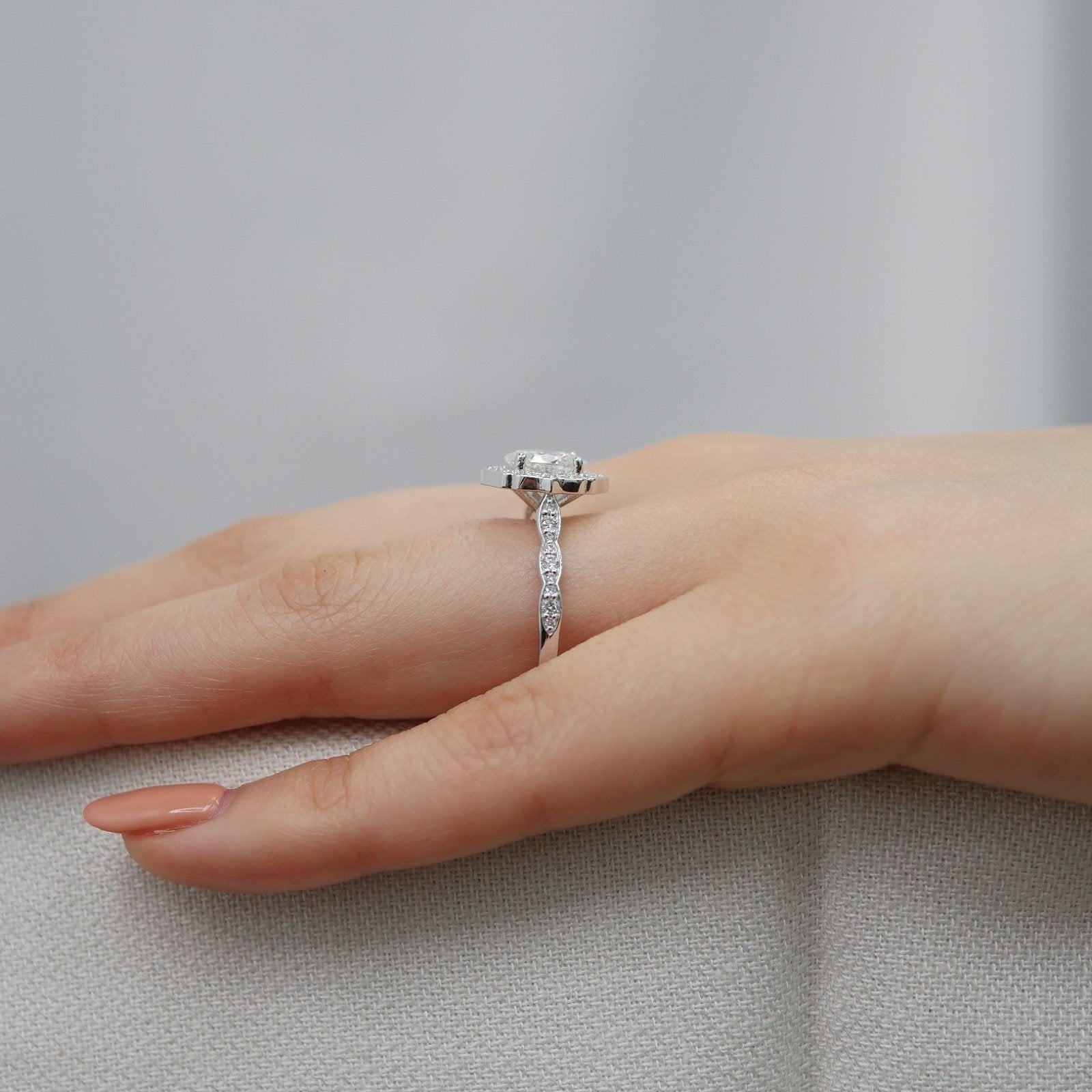 Luxury Moissanite Halo Ring