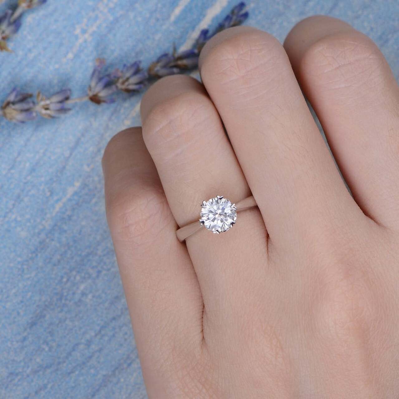 Moissanite Engagement Ring for Her