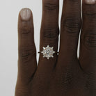 Cluster Engagement Ring in Solid Gold