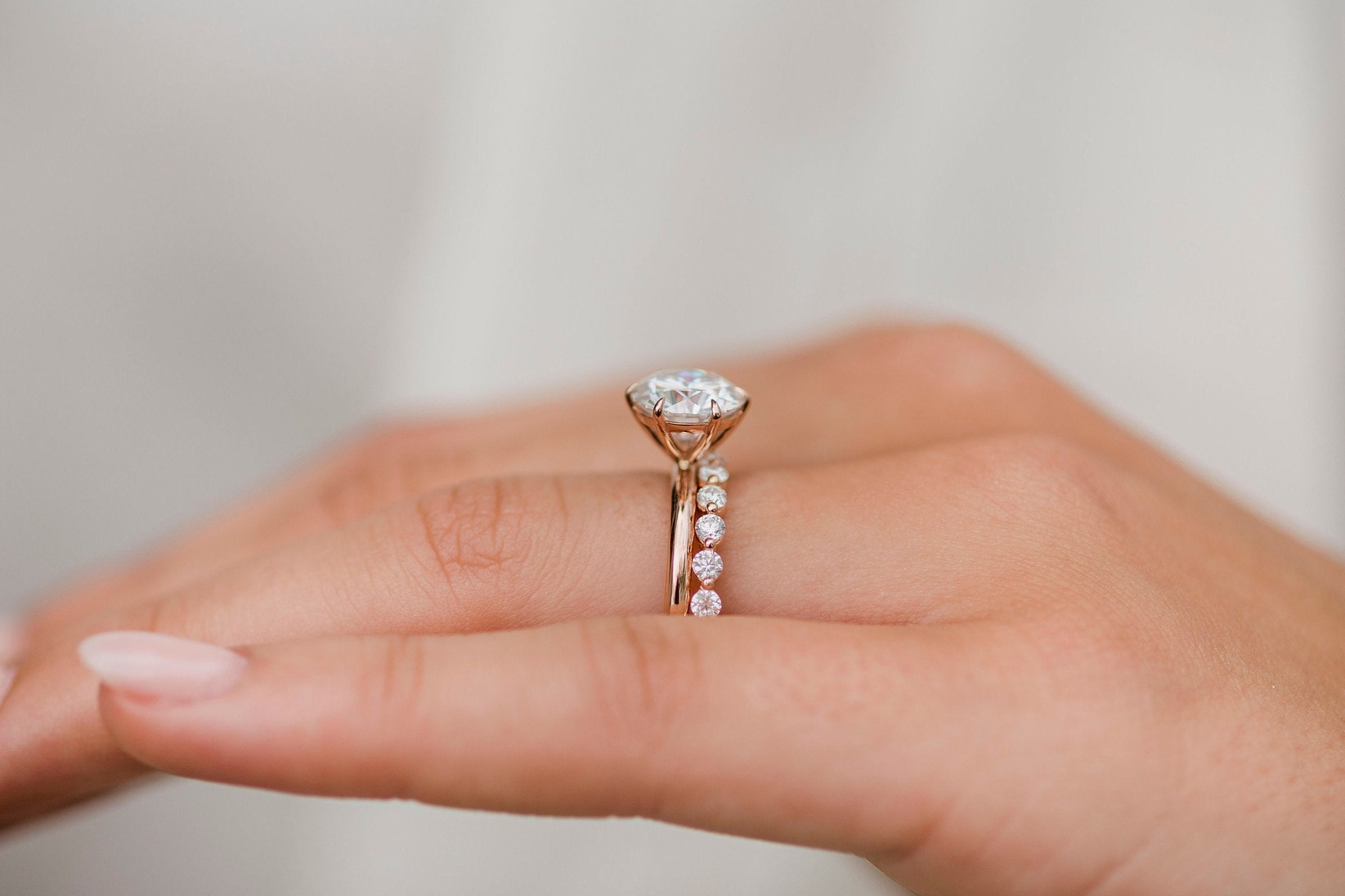 Round Moissanite Ring for Women