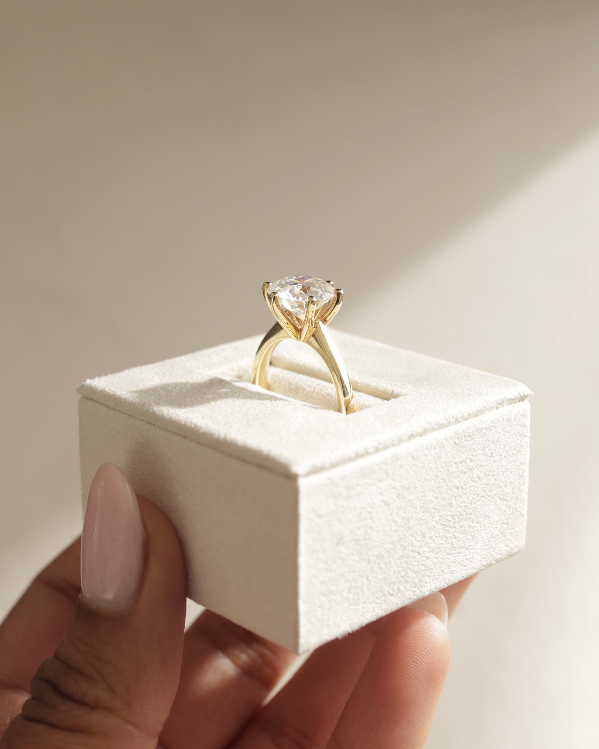 Round Diamond Moissanite Ring
