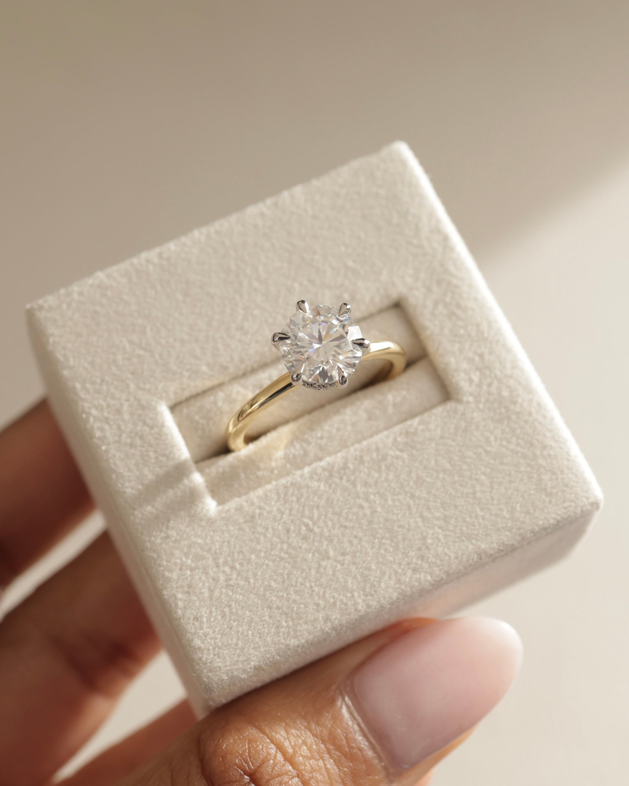 White Gold Round Moissanite Ring
