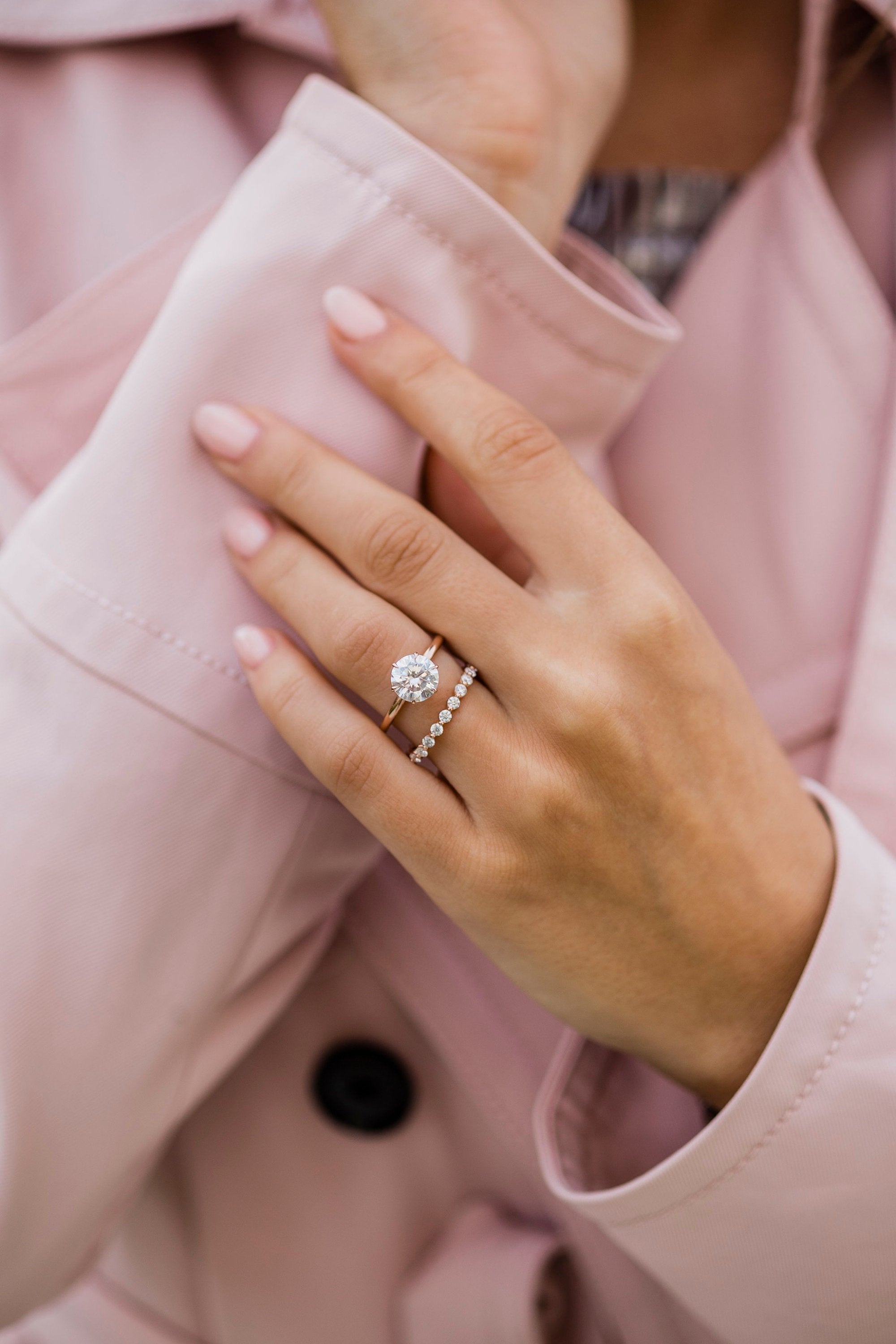 Round Stone Moissanite Ring