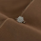 Solitaire Cluster Engagement Ring