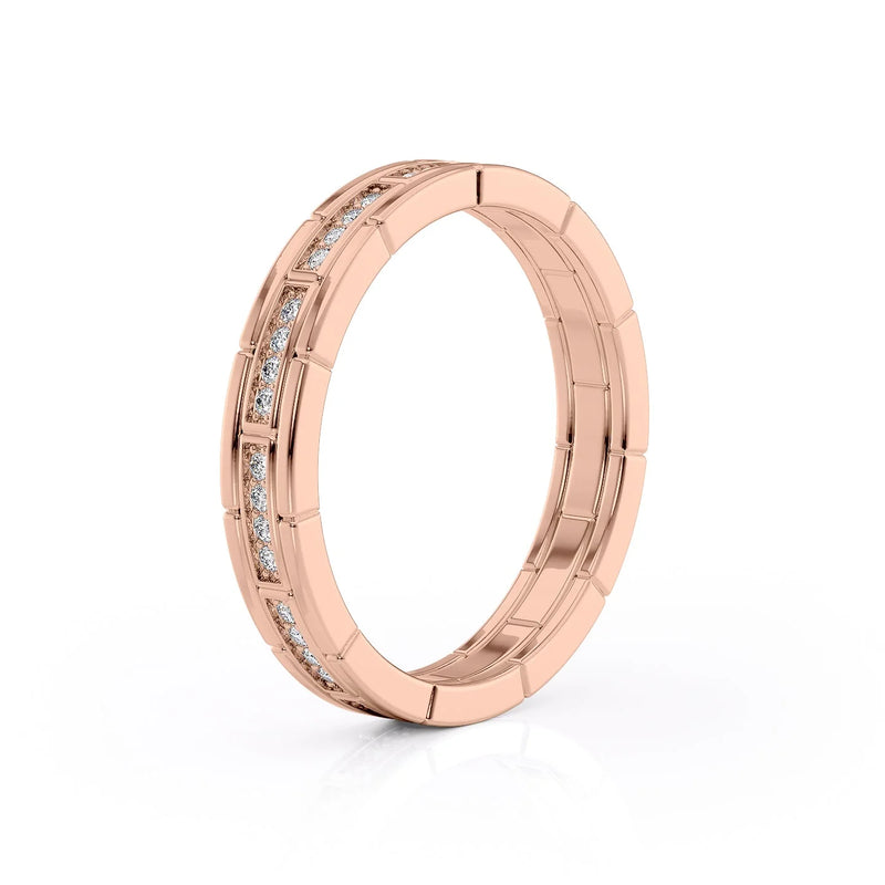 Round Diamond Men’s Wedding Band
