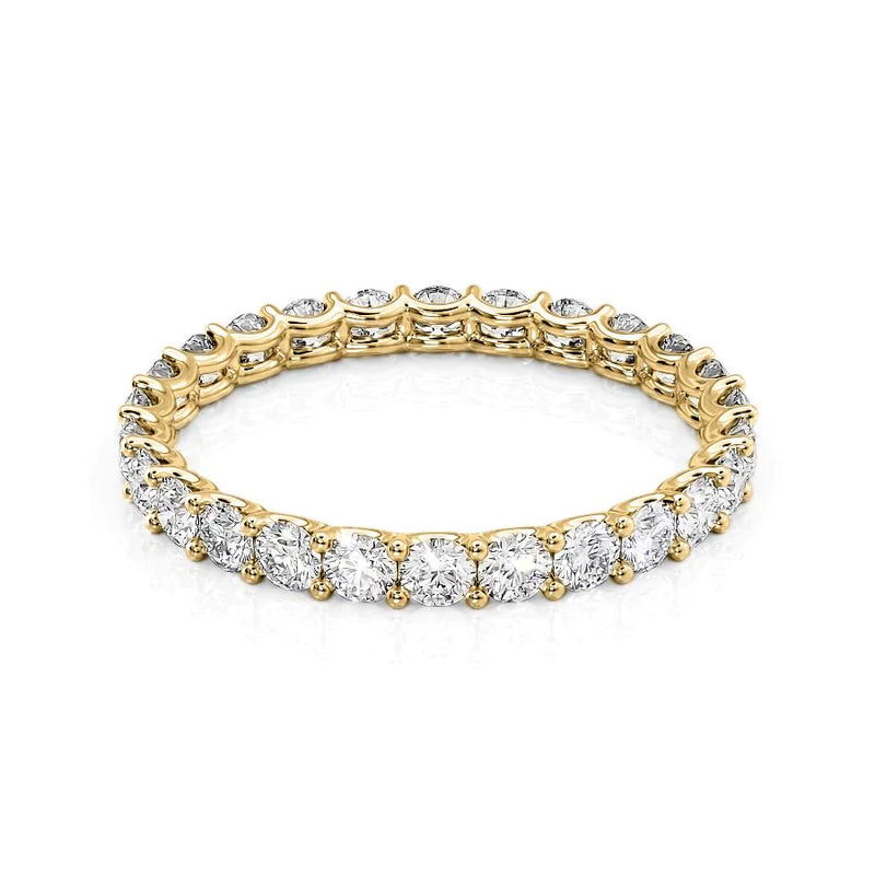 Round Diamond U Prong Wedding Band