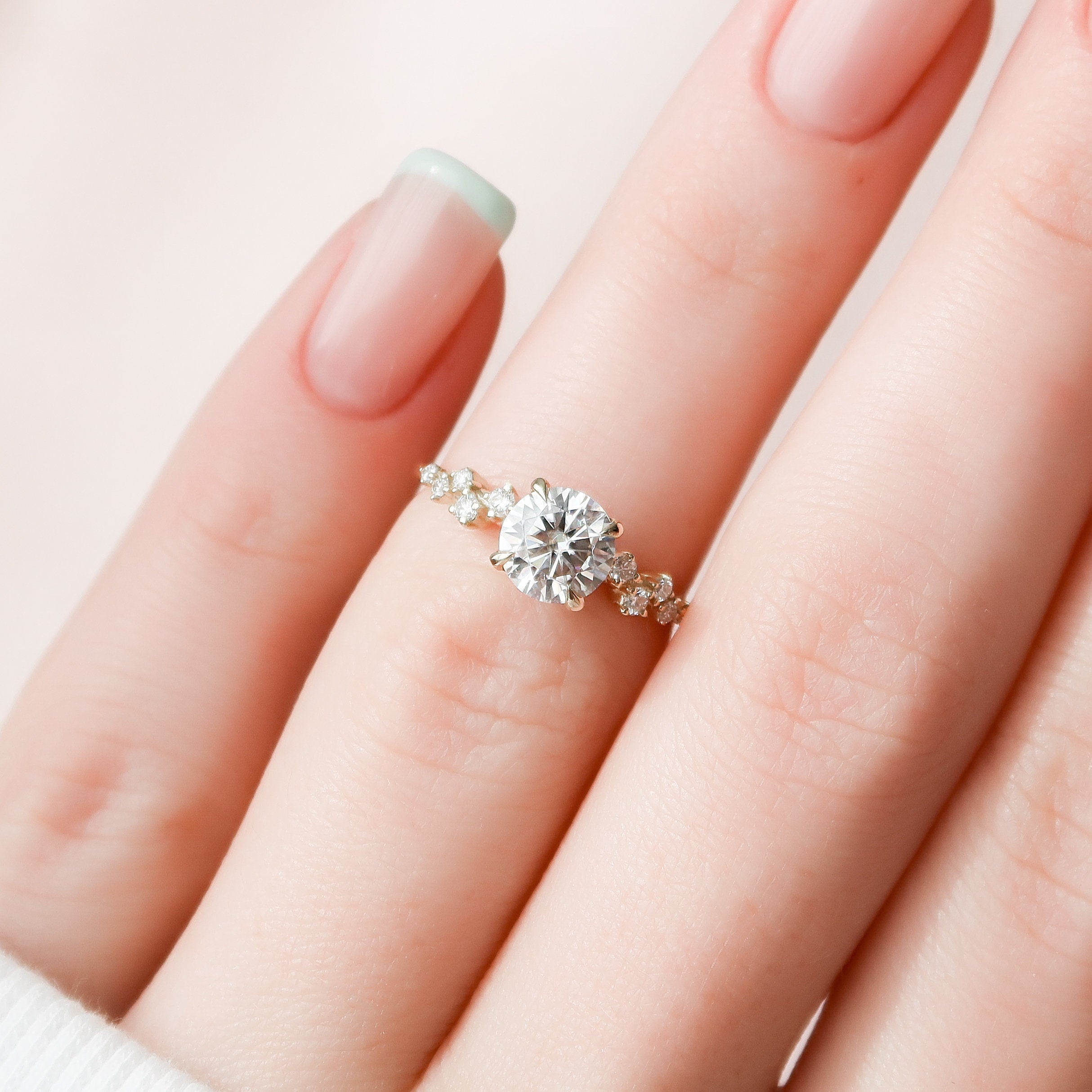 Hidden Halo Moissanite Ring