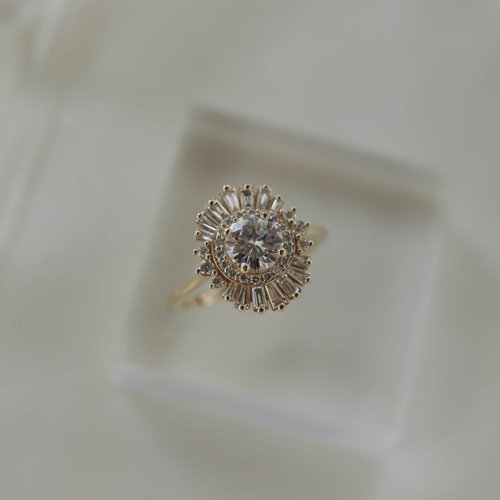Round Moissanite Diamond Ring
