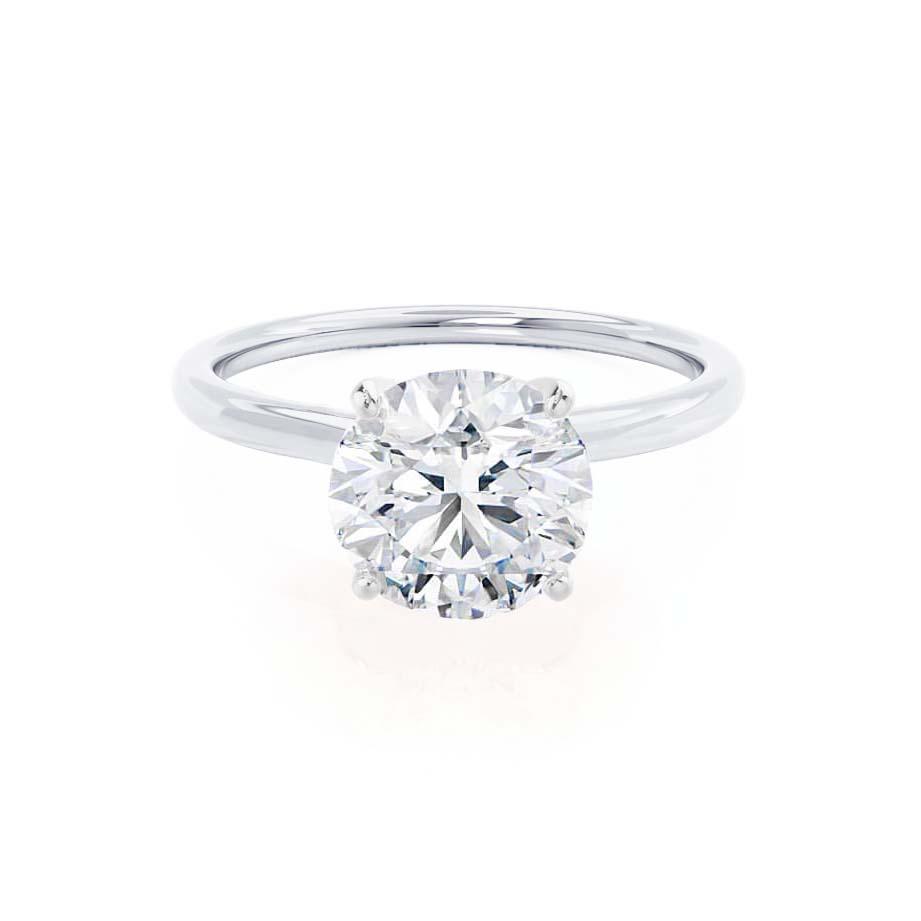 Round Cut Moissanite Engagement Ring