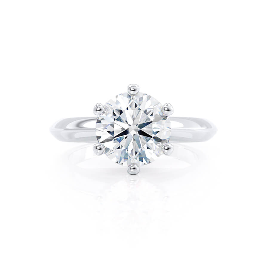 Round Cut Moissanite Engagement Ring
