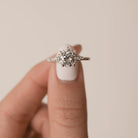 Round Solitaire Cluster Moissanite Ring