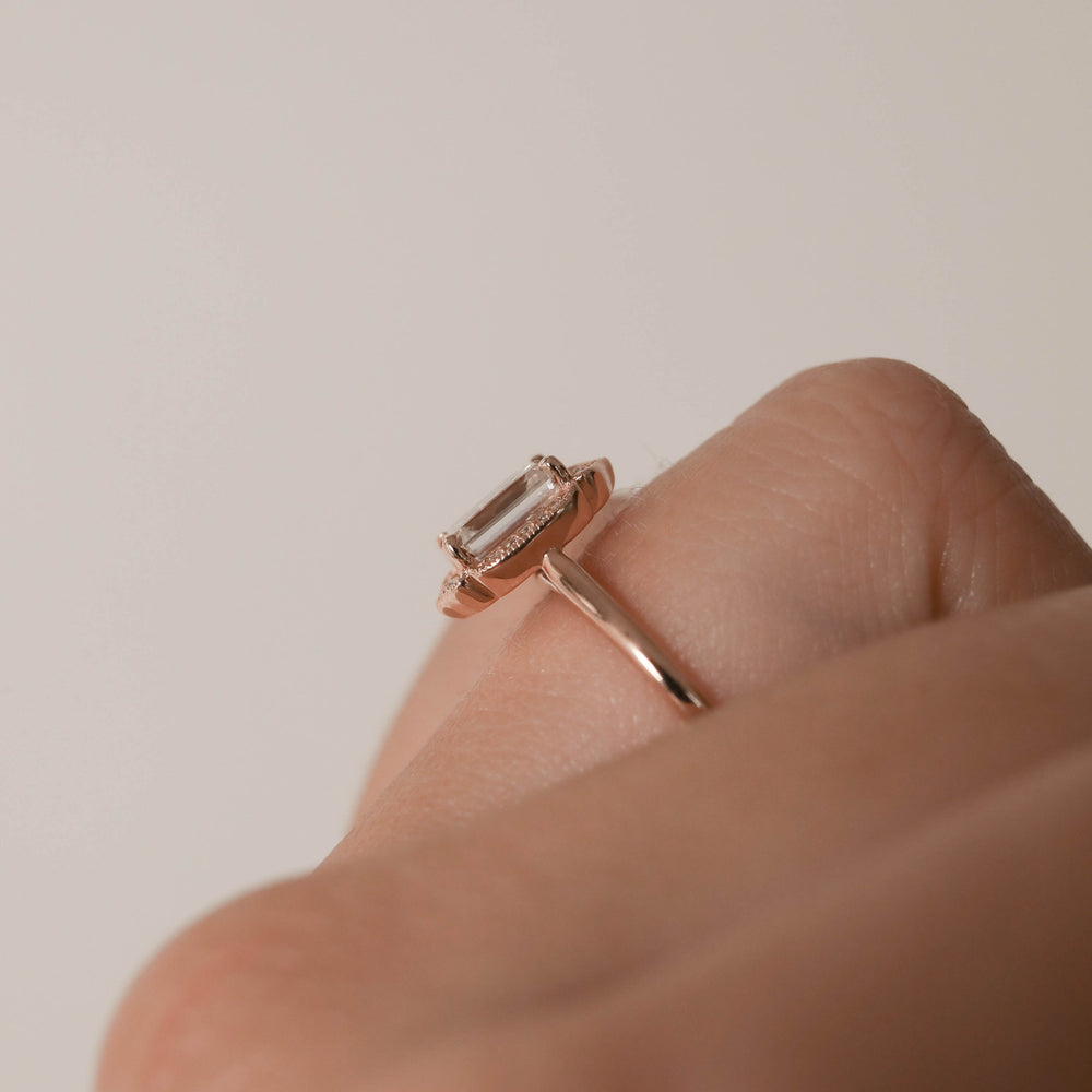 1.10CT Radiant Unique Cluster Moissanite Diamond Solitaire Engagement Ring