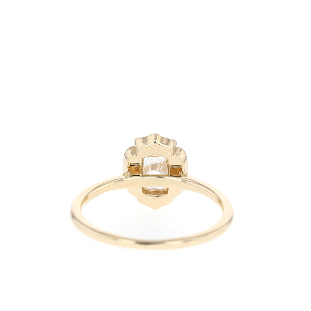 1.10CT Radiant Unique Cluster Moissanite Diamond Solitaire Engagement Ring