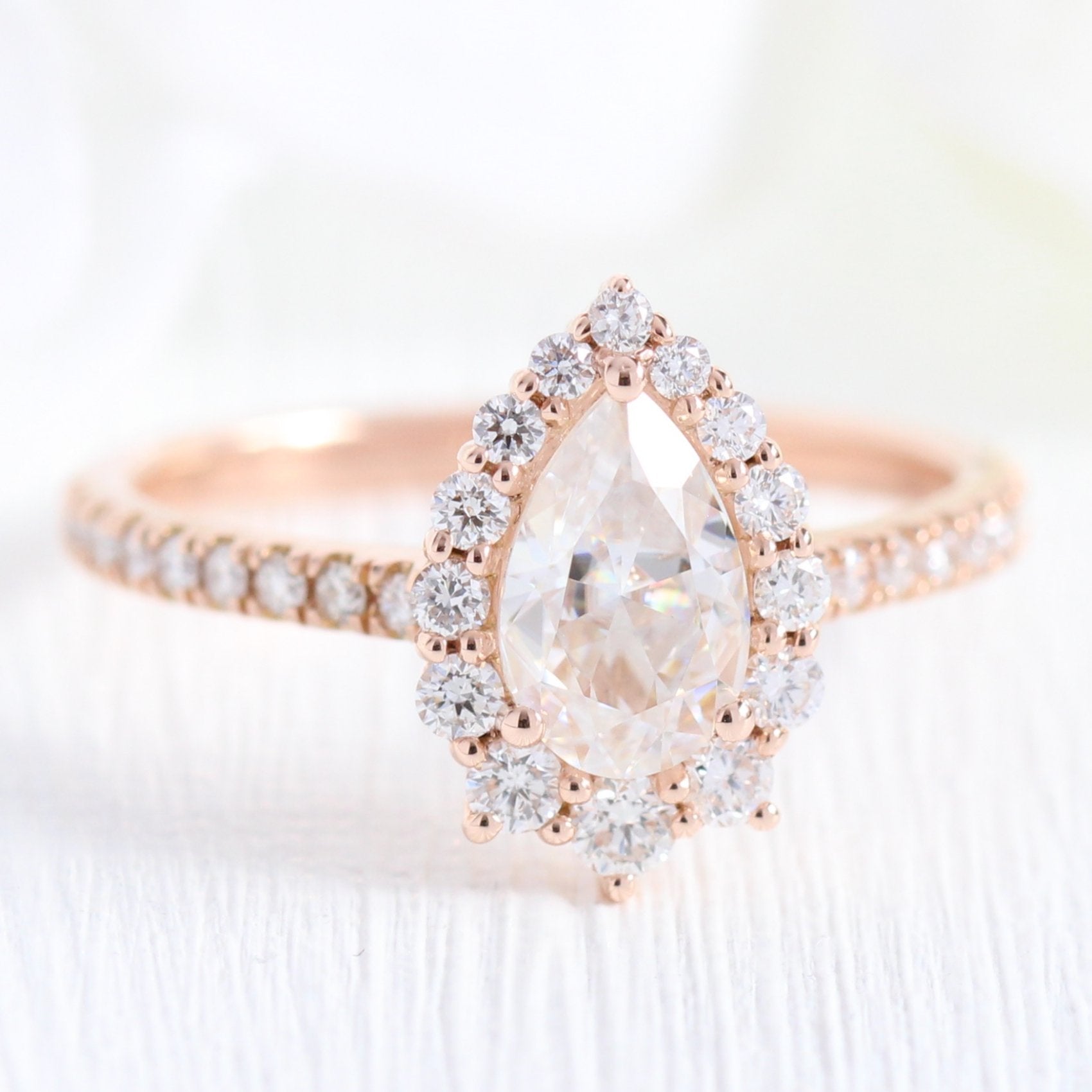 Tiara Halo Moissanite Ring
