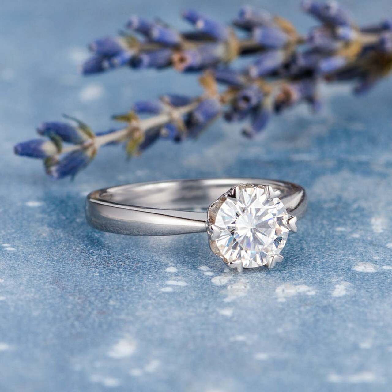 Solitaire Moissanite Engagement Ring