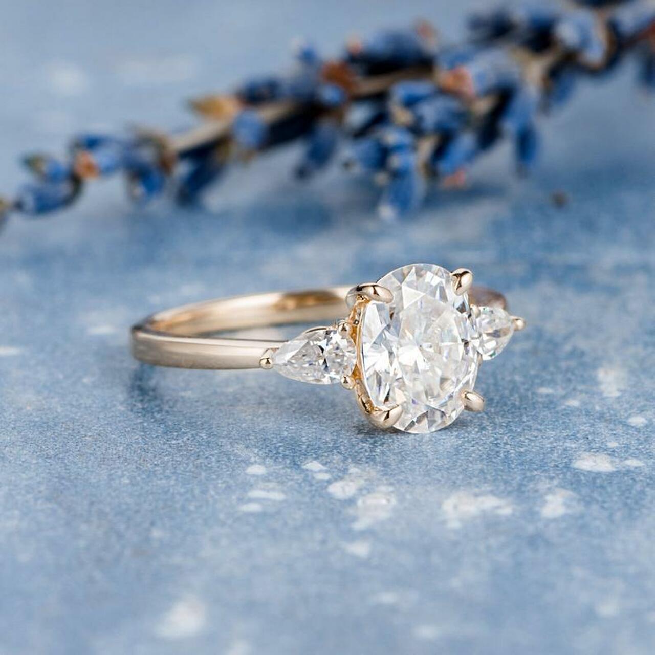 Three Stone Moissanite Ring