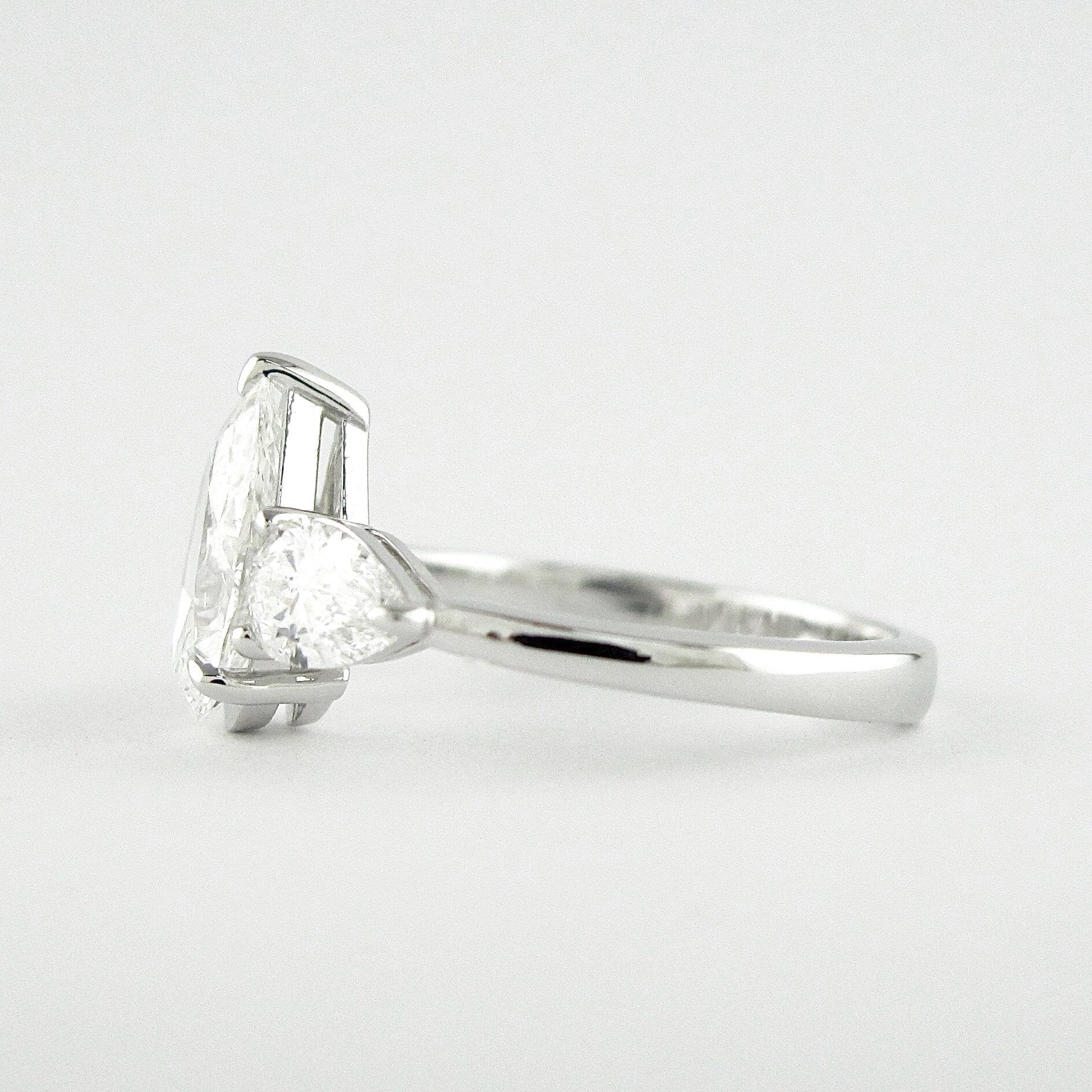 Pear Three Stone Moissanite Ring