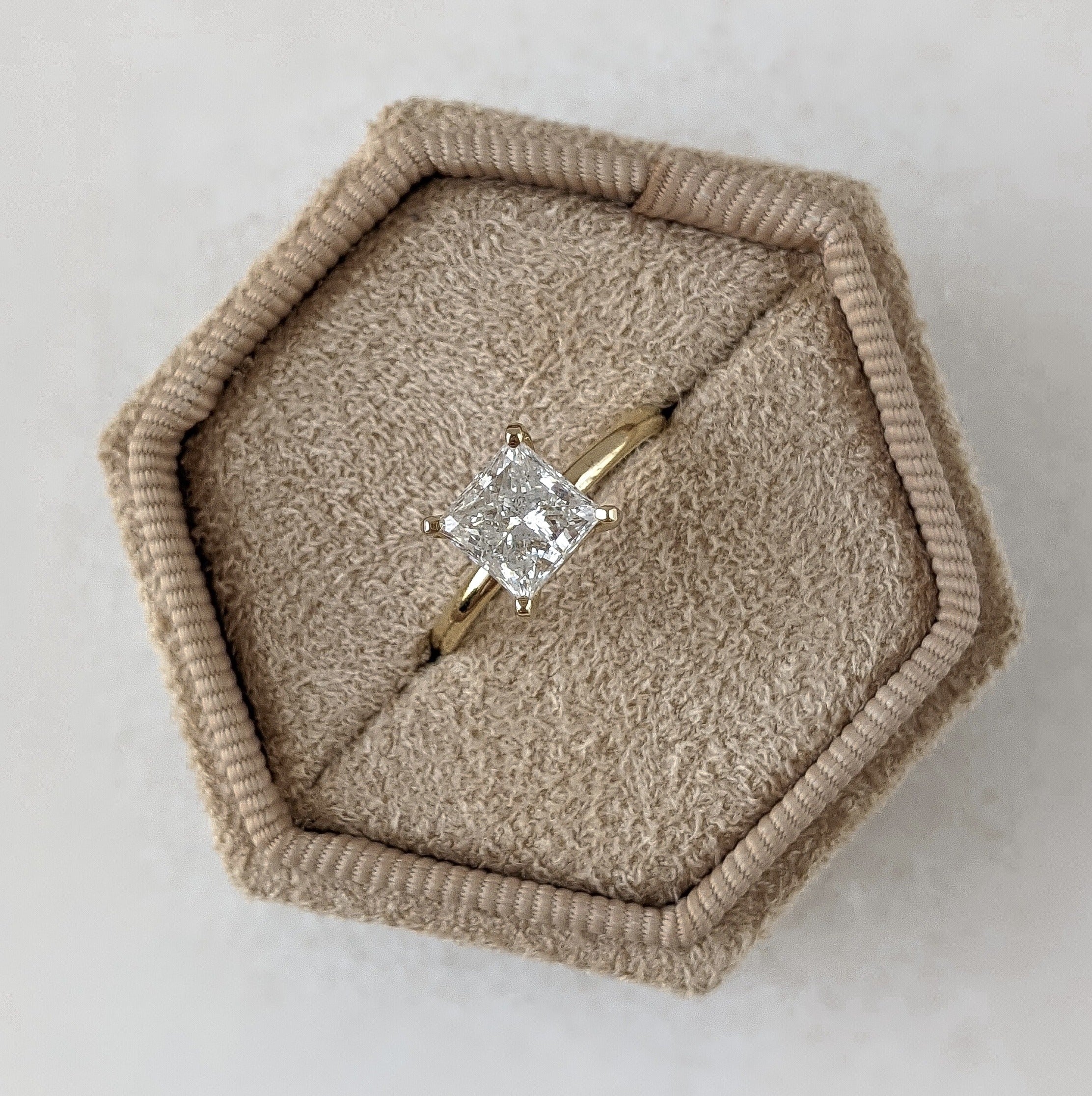 1.50CT Princess Cut Moissanite Solitaire Diamond Engagement Ring