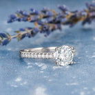 Pave Moissanite Engagement Ring