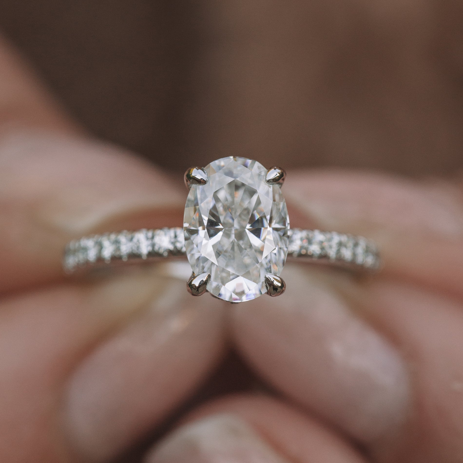 Oval Cut Moissanite Ring