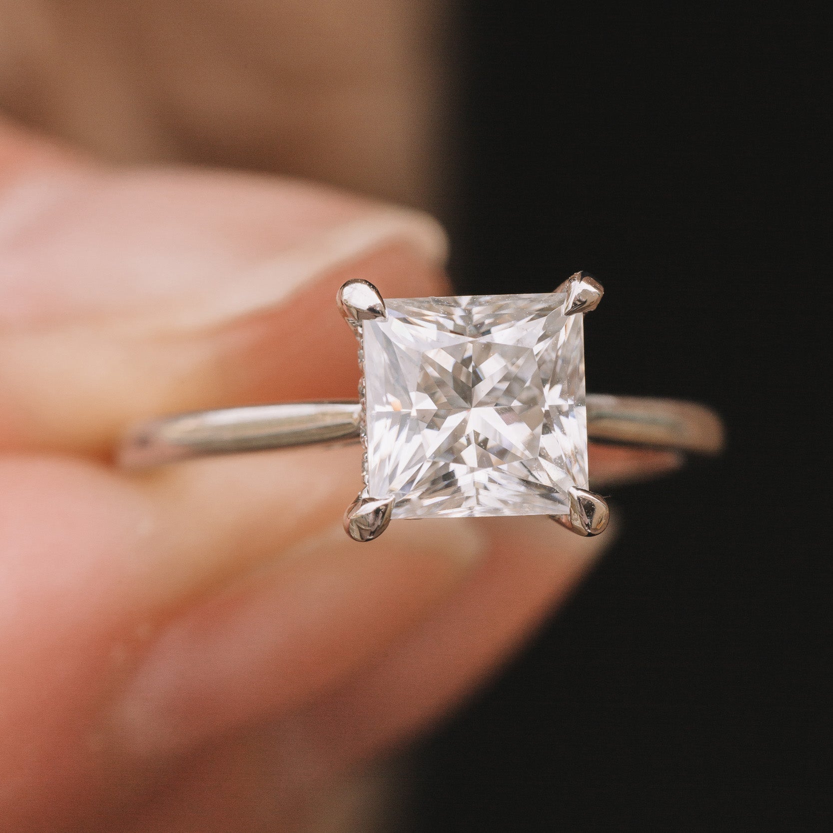 Hidden Halo Moissanite Ring