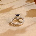 bezel set moissanite engagement ring radiant cut