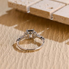 diamond cluster style moissanite engagement ring