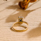 gold hidden halo moissanite engagement ring radiant cut