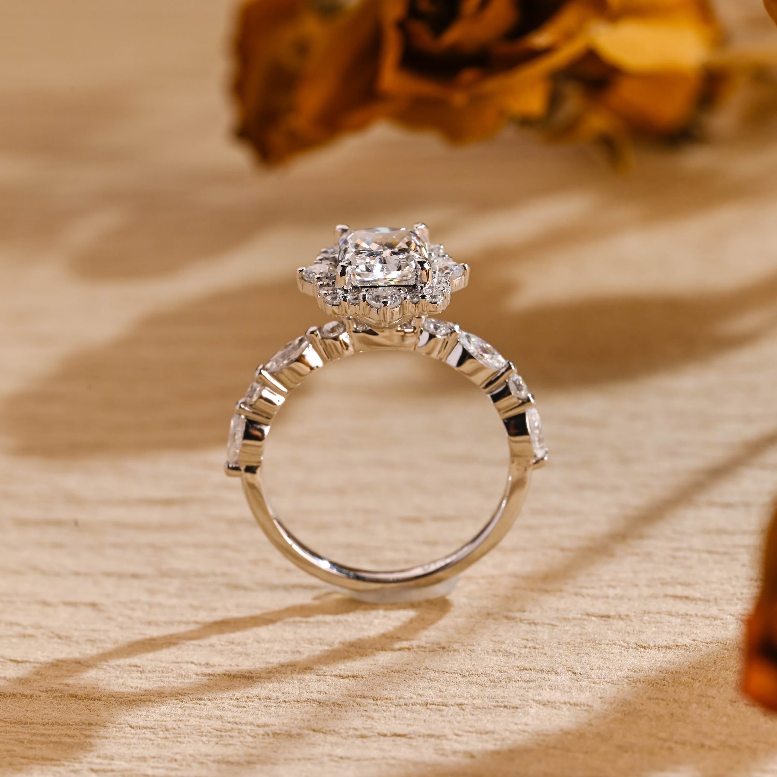 radiant cut moissanite ring gold