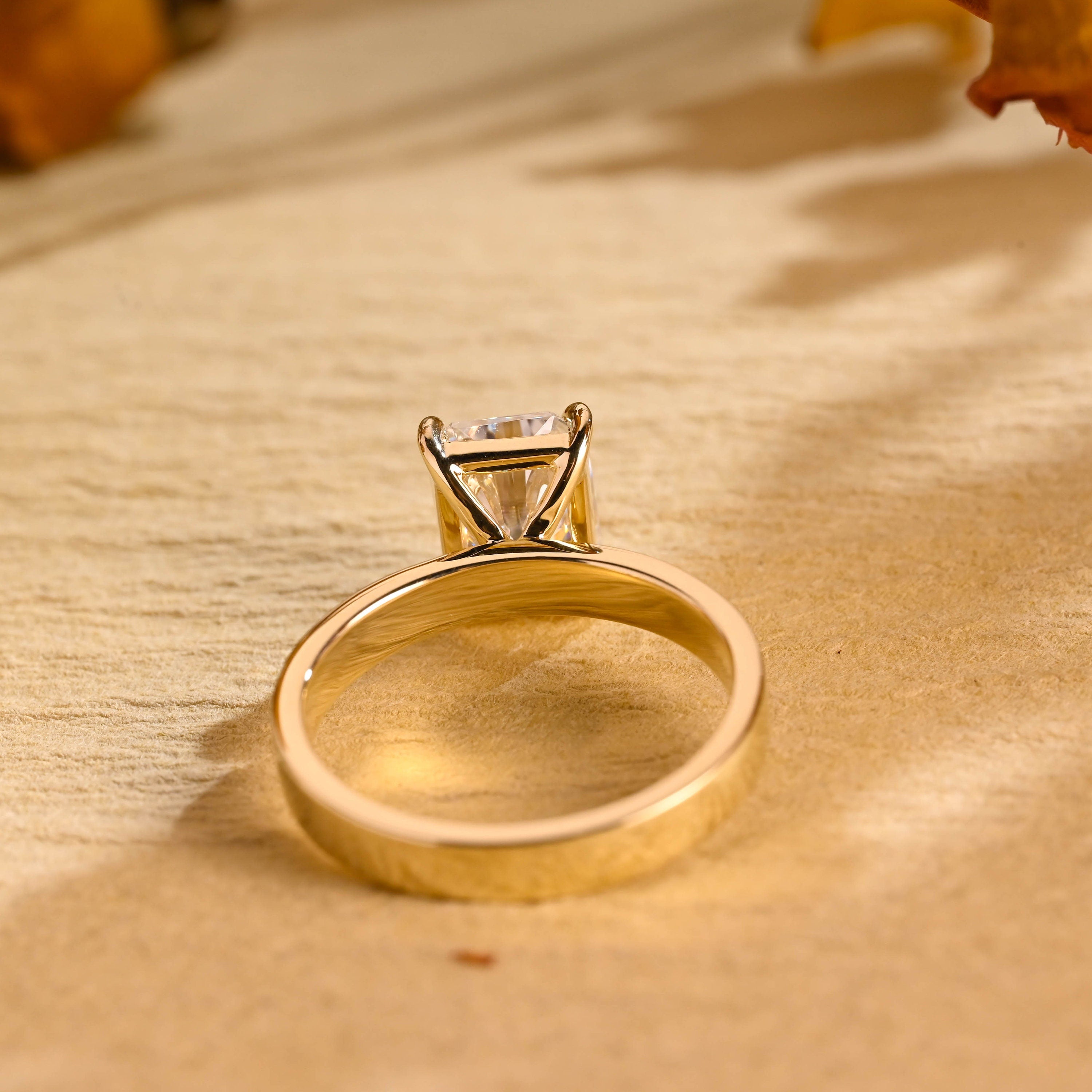 moissanite solitaire engagement ring radiant cut