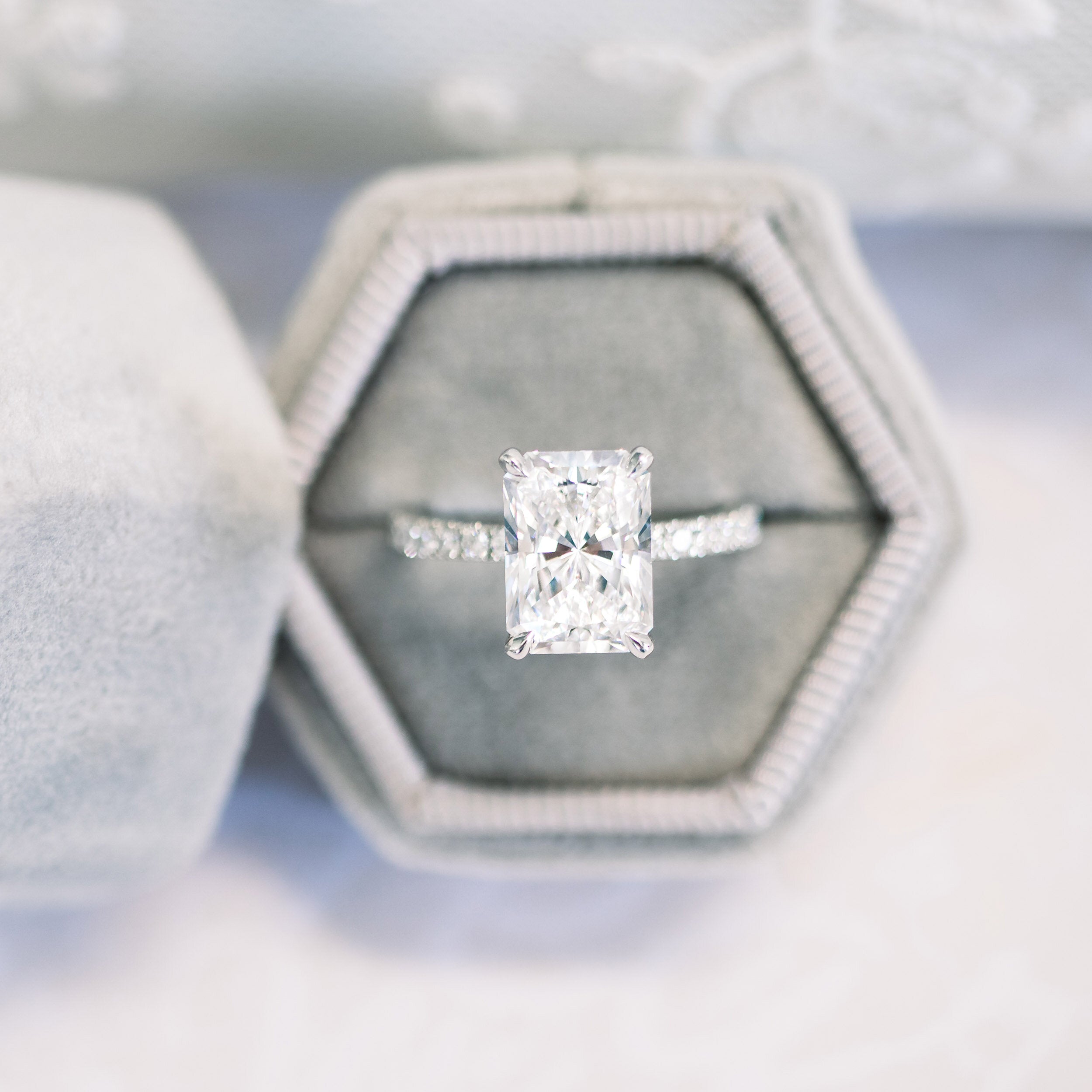 Radiant Moissanite Engagement Ring