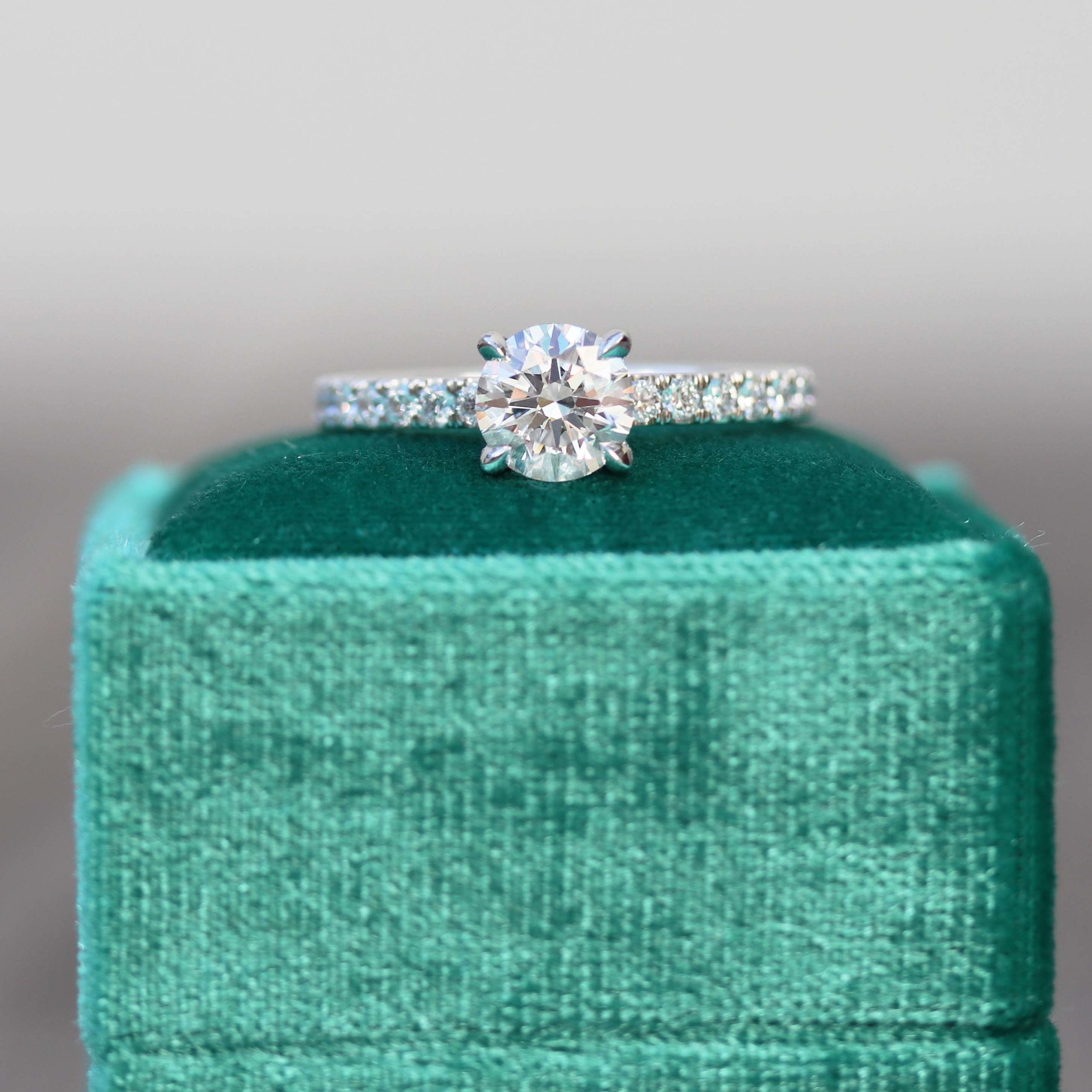 Pave Moissanite Engagement Ring