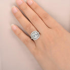 Unique Halo Moissanite Ring