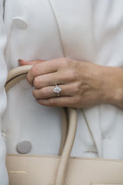 Crushed Ice Moissanite Engagement Ring