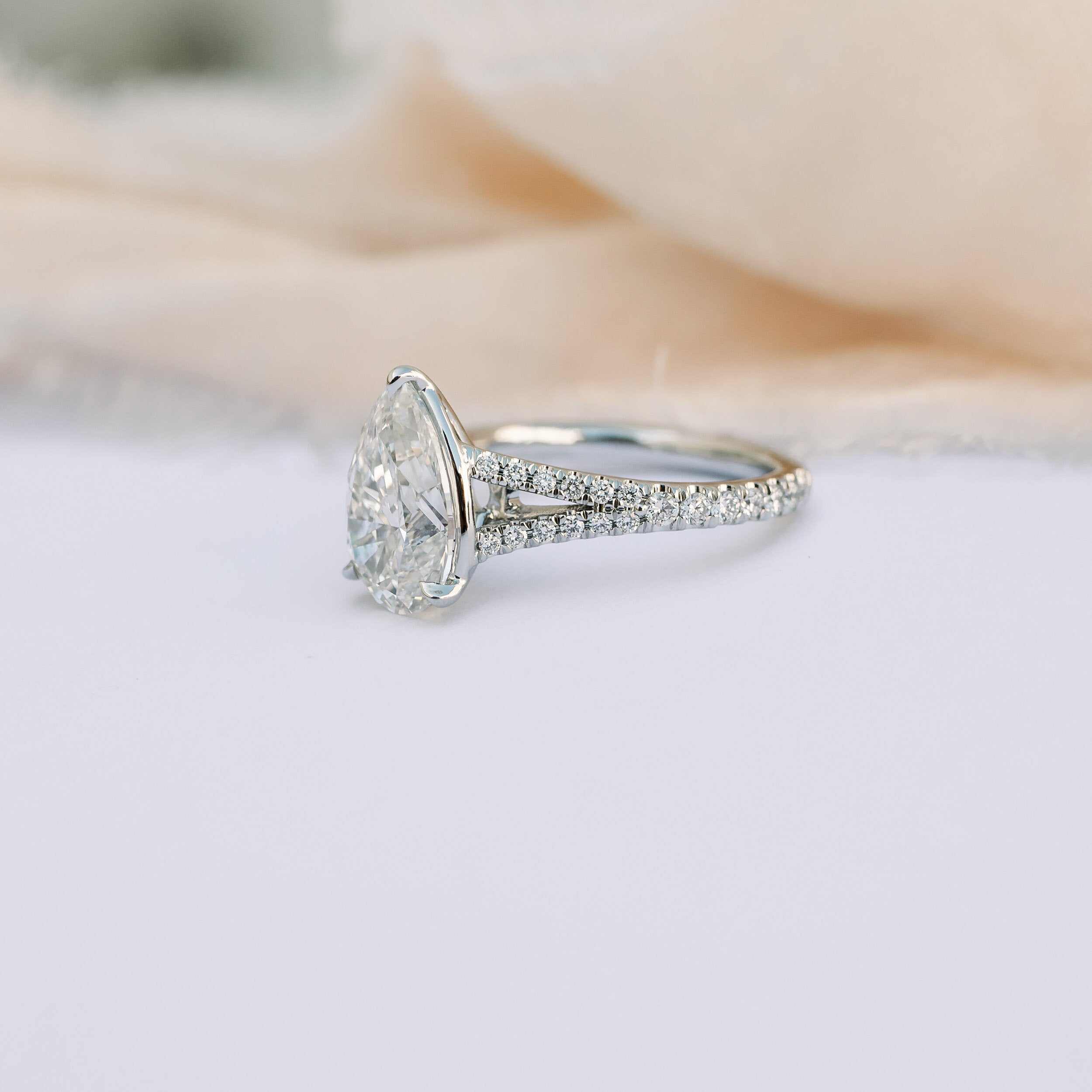 Split Shank Moissanite Ring